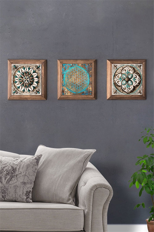 SOLID FRAMED 3-PIECE NATURAL STONE TABLE PANEL / 3PRMT-40-0399