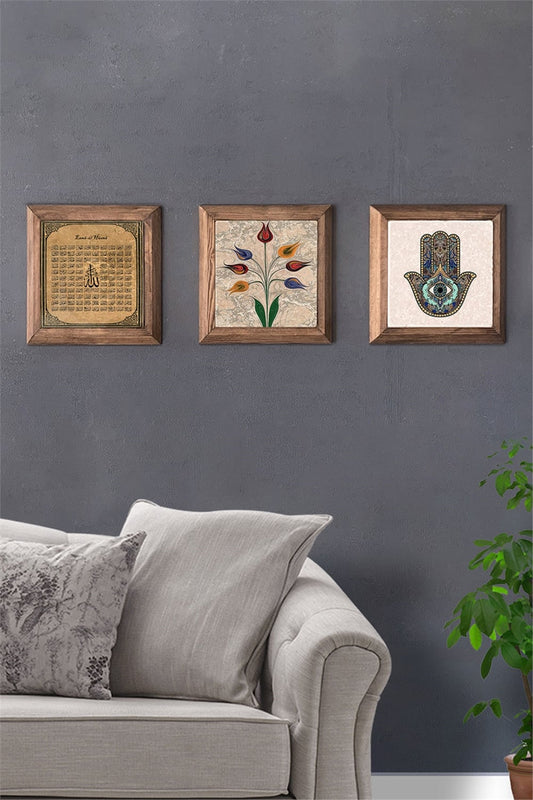 SOLID FRAMED 3-PIECE NATURAL STONE TABLE PANEL / 3PRMT-40-0245
