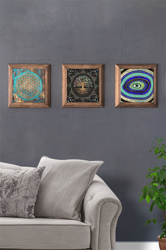 SOLID FRAMED 3-PIECE NATURAL STONE TABLE PANEL / 3PRMT-40-0388
