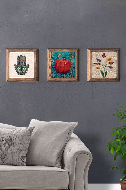 SOLID FRAMED 3-PIECE NATURAL STONE TABLE PANEL / 3PRMT-40-0133