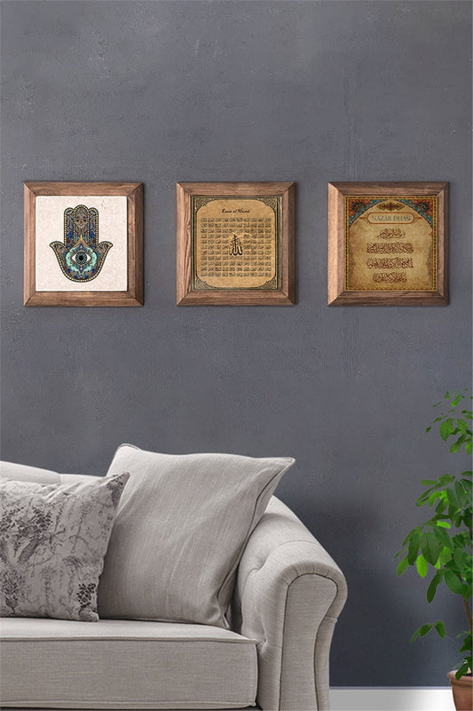 SOLID FRAMED 3-PIECE NATURAL STONE TABLE PANEL / 3PRMT-40-0242