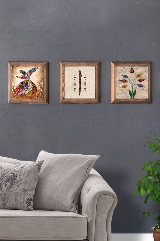SOLID FRAMED 3-PIECE NATURAL STONE TABLE PANEL / 3PRMT-40-0171
