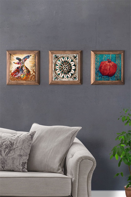 SOLID FRAMED 3-PIECE NATURAL STONE TABLE PANEL / 3PRMT-40-0144