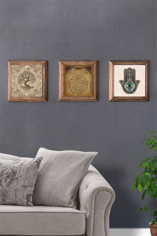 SOLID FRAMED 3-PIECE NATURAL STONE TABLE PANEL / 3PRMT-40-0230