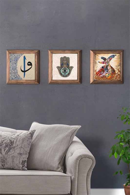 SOLID FRAMED 3-PIECE NATURAL STONE TABLE PANEL / 3PRMT-40-0373