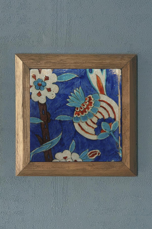 Solid Framed Tile Pattern Natural Stone Painting Panel 11" x 11"