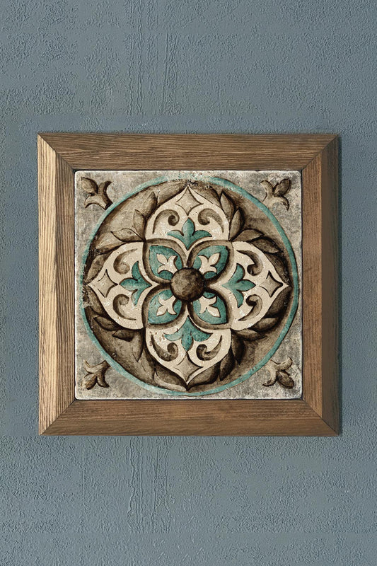 Solid Framed Pattern (Tile) Natural Stone Painting Panel 11" x 11"
