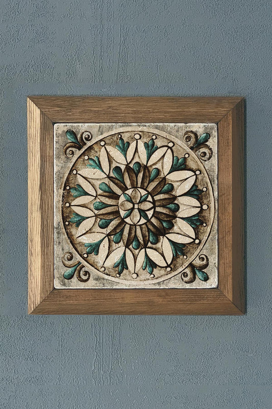 Solid Framed Pattern (Tile) Natural Stone Painting Panel 11" x 11"