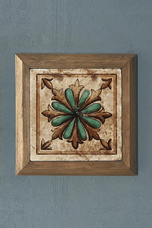 Solid Framed Pattern (Tile) Natural Stone Painting Panel 11" x 11"