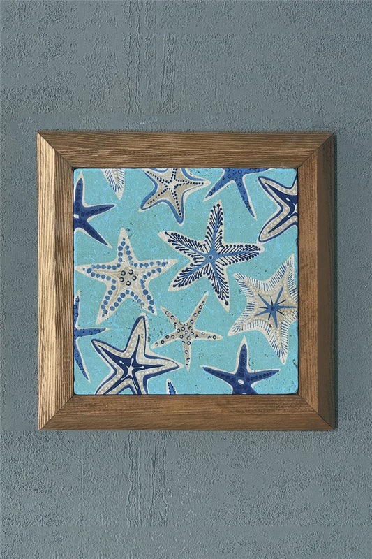 SOLID FRAMED NATURAL STONE PAINTING PANEL 11" x 11" / PRMT2020-1478