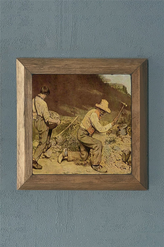 SOLID FRAMED NATURAL STONE PAINTING PANEL 11" x 11" / PRMT2020-1432