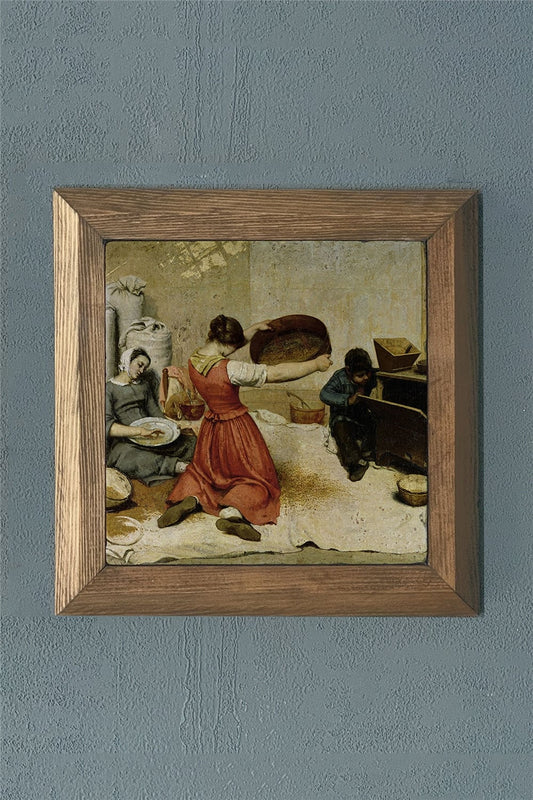 SOLID FRAMED NATURAL STONE PAINTING PANEL 11" x 11" / PRMT2020-1435