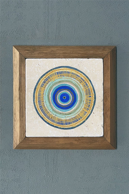 SOLID FRAME NATURAL STONE PAINTING PANEL 11" x 11" / PRMT2020-1470