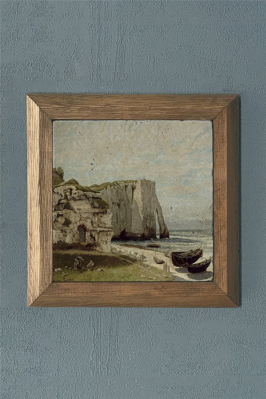 SOLID FRAMED NATURAL STONE PAINTING PANEL 11" x 11" / PRMT2020-1434
