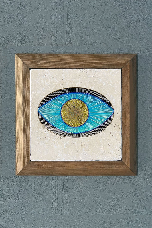SOLID FRAME NATURAL STONE PAINTING PANEL 11" x 11" / PRMT2020-1471