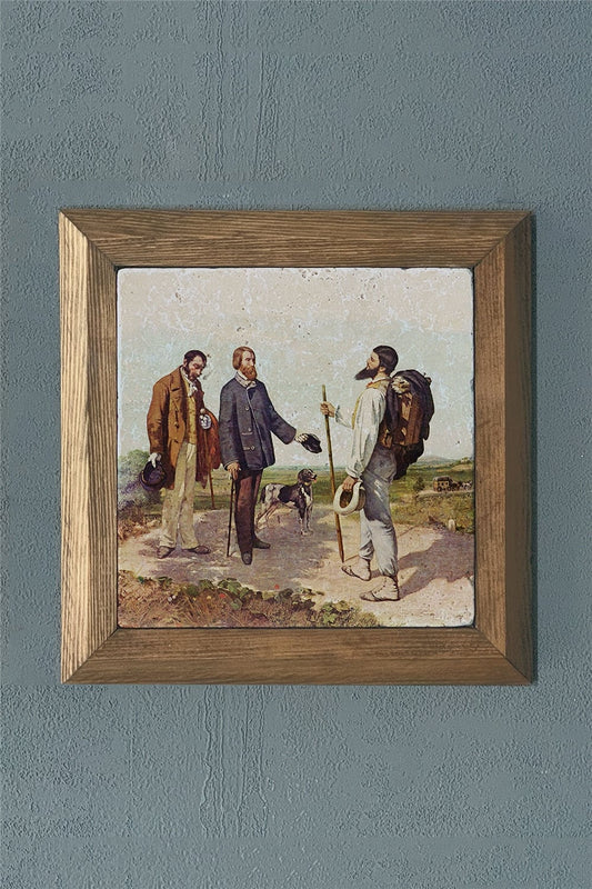 SOLID FRAMED NATURAL STONE PAINTING PANEL 11" x 11" / PRMT2020-1427