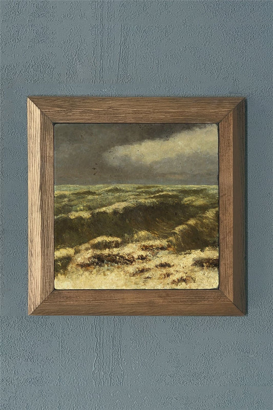 SOLID FRAMED NATURAL STONE PAINTING PANEL 11" x 11" / PRMT2020-1429