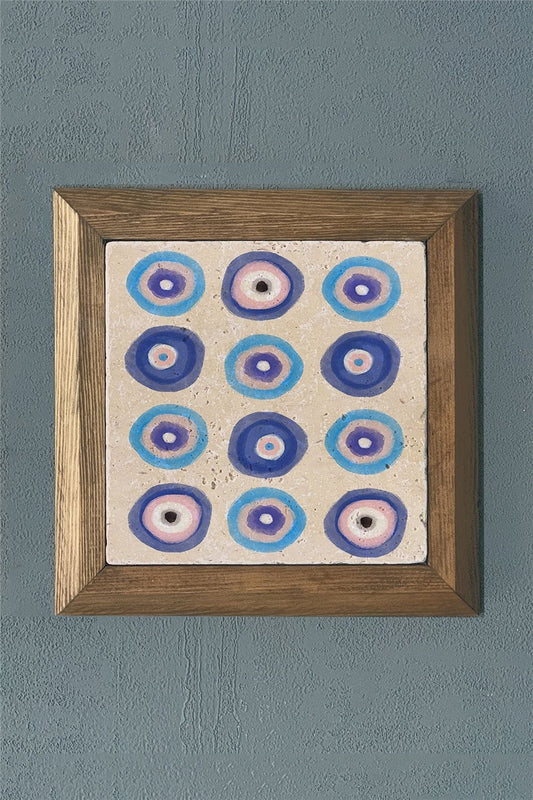 SOLID FRAMED NATURAL STONE PAINTING PANEL 11" x 11" / PRMT2020-1472