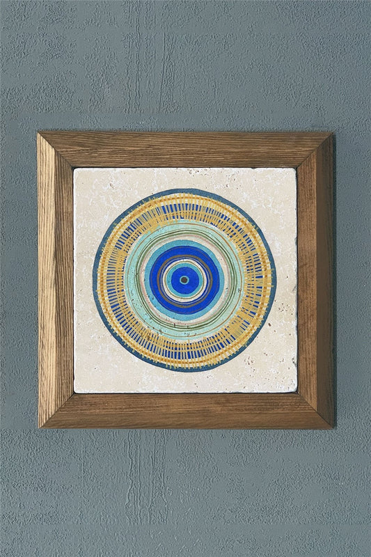 SOLID FRAMED NATURAL STONE PAINTING PANEL 11" x 11" / PRMT2020-1446
