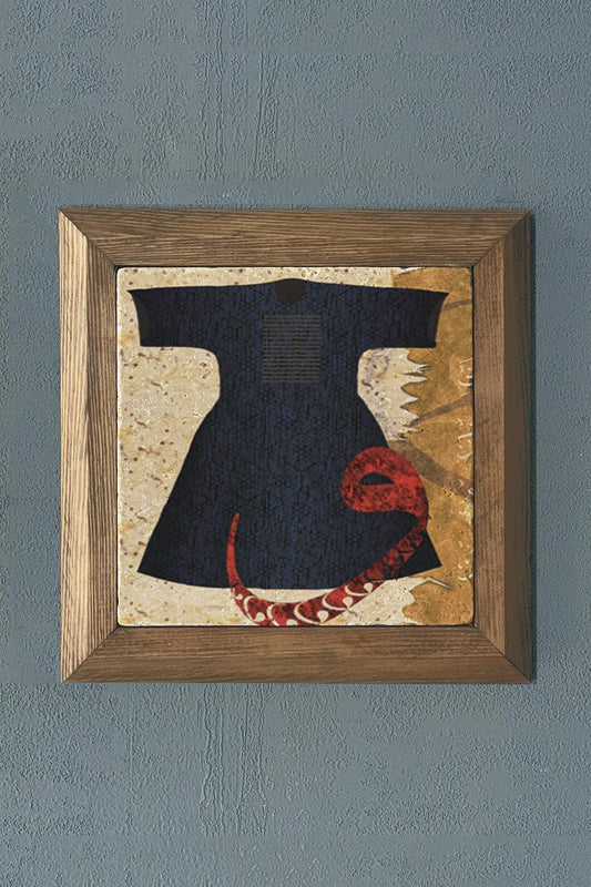 Solid Framed Kaftan Natural Stone Painting Panel 11" x 11"
