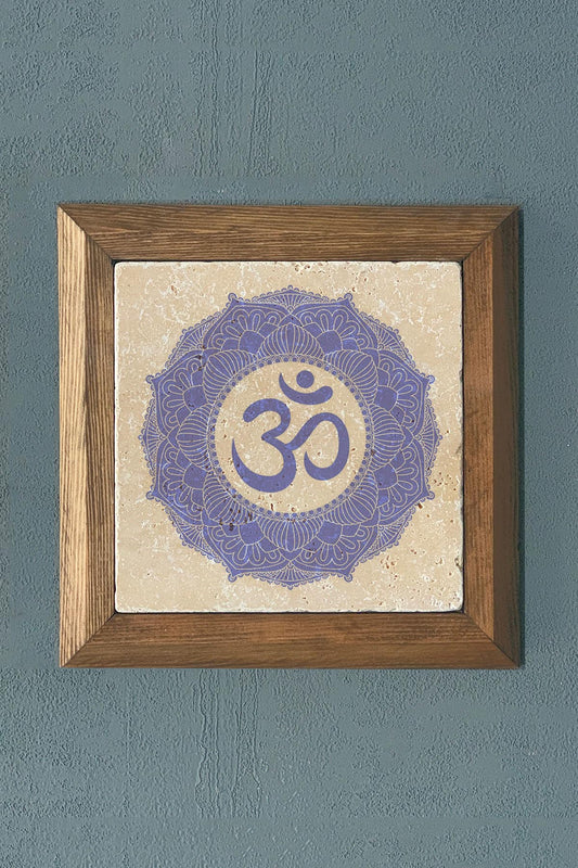 Solid Framed Mantra Stone Painting - Wall Decoration - 11" x 11" - WALL DECOR