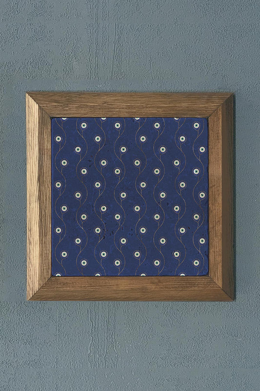 Solid Framed Evil Eye Stone Painting - Wall Decoration - 11" x 11" - WALL DECOR
