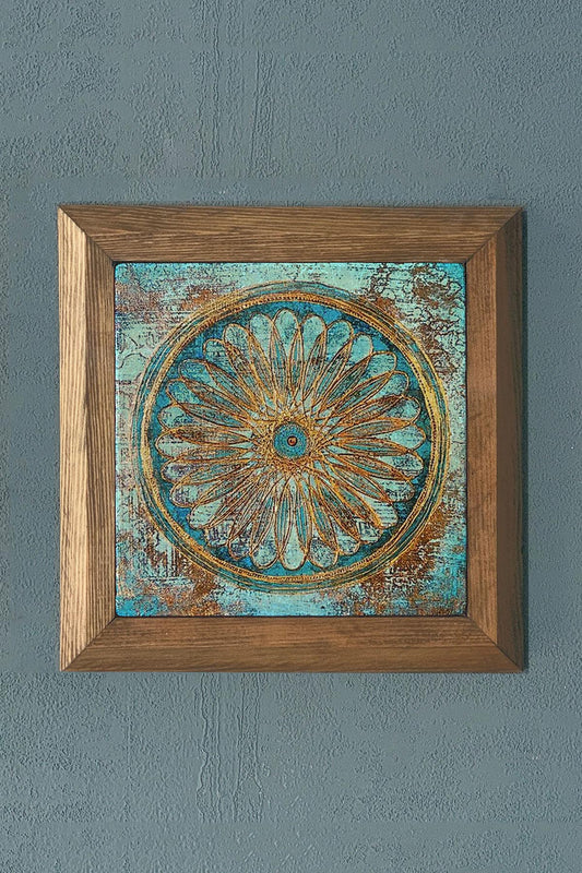 Solid Framed Stone Painting - Wall Decoration - 11" x 11" - WALL DECOR