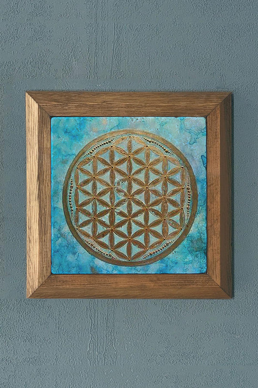 Solid Framed Stone Painting - Wall Decoration - 11" x 11" - WALL DECOR