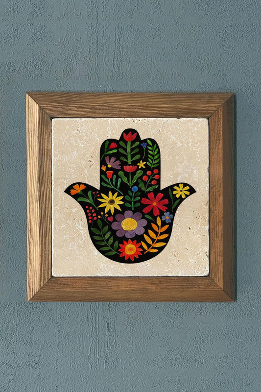 Solid Framed Stone Painting - Wall Decoration - 11" x 11" - WALL DECOR