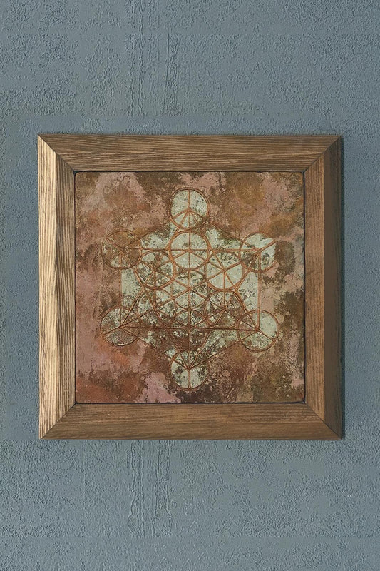Solid Framed Stone Painting - Wall Decoration - 11" x 11" - WALL DECOR
