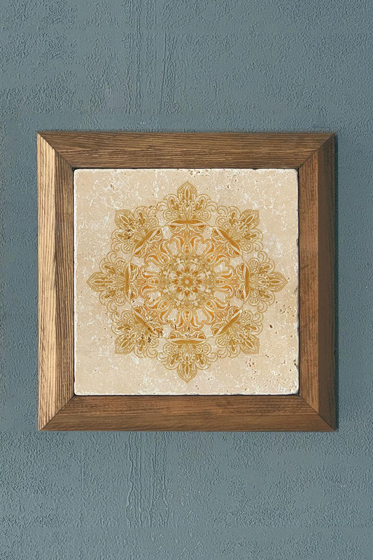 Solid Framed Stone Painting - Wall Decoration - 11" x 11" - WALL DECOR