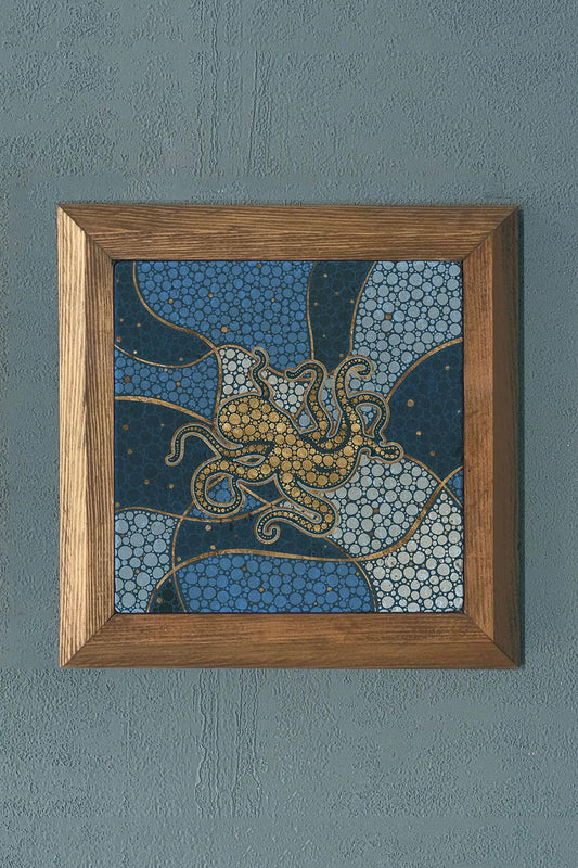 Solid Framed Stone Painting - Wall Decoration - 11" x 11" - WALL DECOR