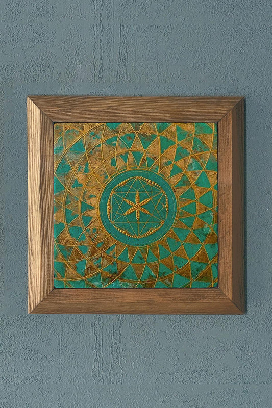 Solid Framed Stone Painting - Wall Decoration - 11" x 11" - WALL DECOR