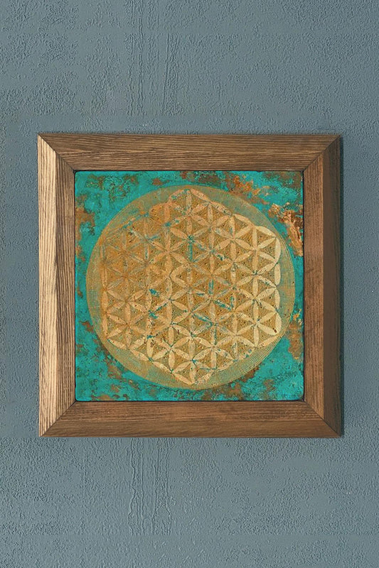 Solid Framed Stone Painting - Wall Decoration - 11" x 11" - WALL DECOR