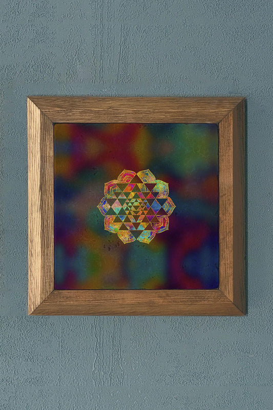 Solid Framed Stone Painting - Wall Decoration - 11" x 11" - WALL DECOR