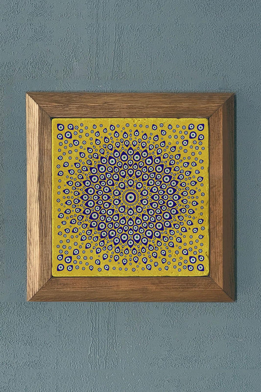 Solid Framed Stone Painting - Wall Decoration - 11" x 11" - WALL DECOR