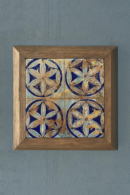 Solid Framed Stone Painting - Wall Decoration - 11" x 11" - WALL DECOR