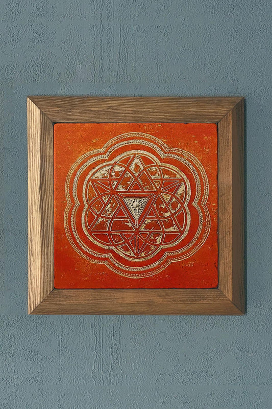 Solid Framed Stone Painting - Wall Decoration - 11" x 11" - WALL DECOR