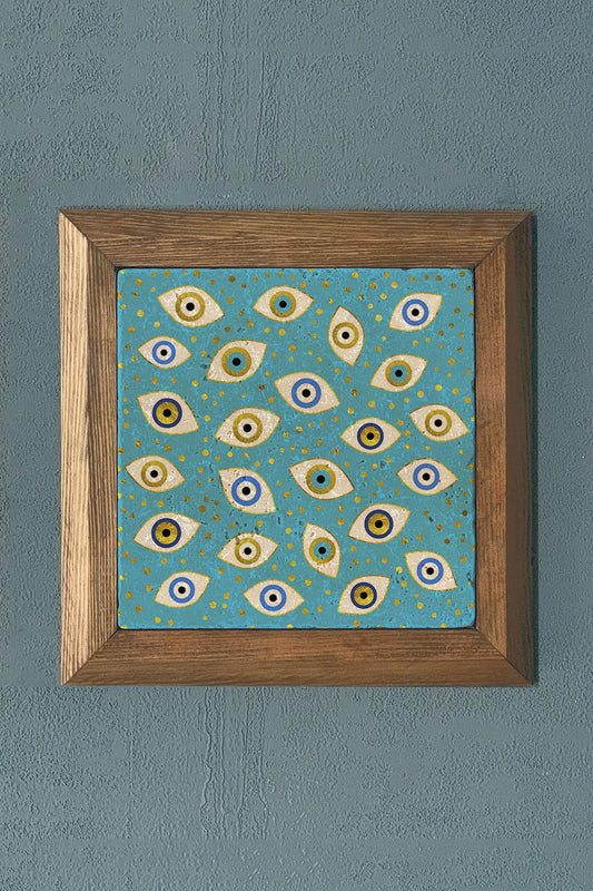 Solid Framed Stone Painting - Wall Decoration - 11" x 11" - WALL DECOR