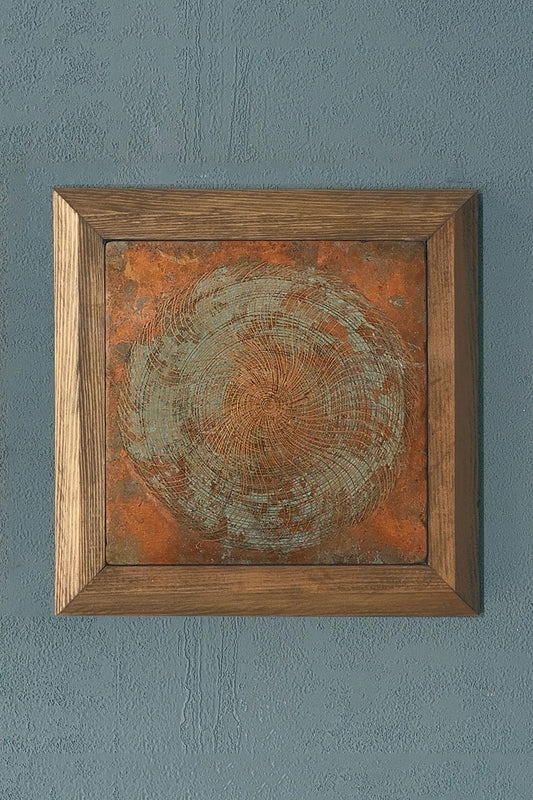 Solid Framed Stone Painting-Wall Decoration- 11" x 11"