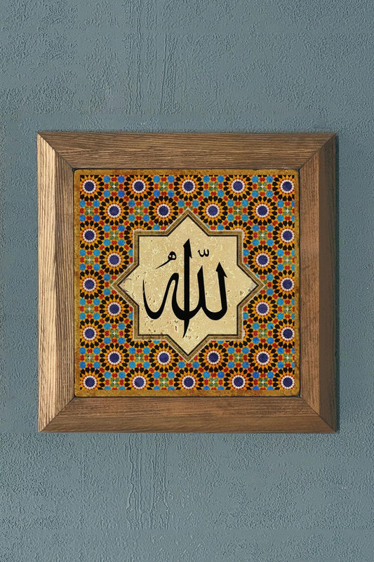 Solid Framed Stone Painting-Wall Decoration- 11" x 11"
