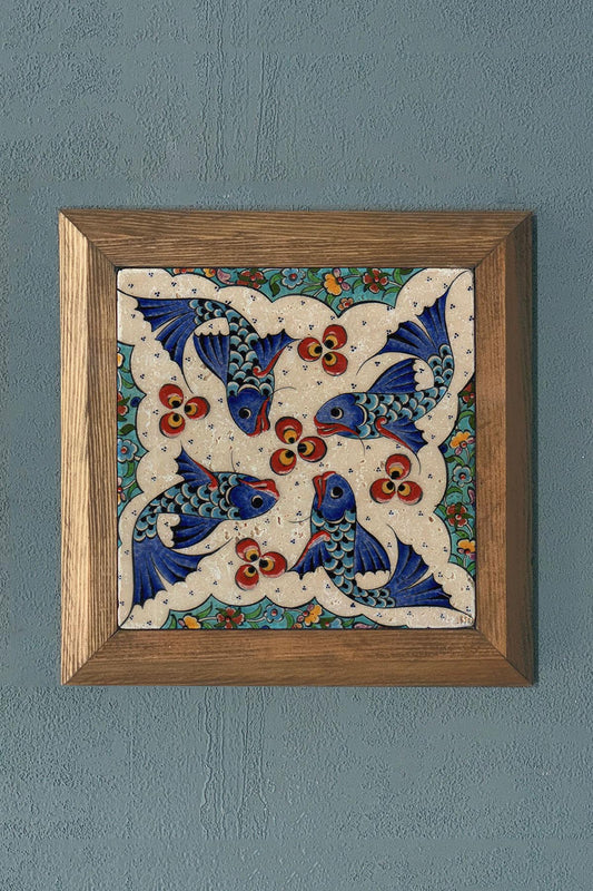 Solid Framed Stone Painting-Wall Decoration- 11" x 11"