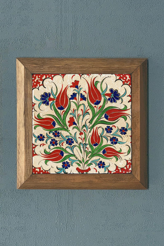 Solid Framed Stone Painting-Wall Decor- 11" x 11"