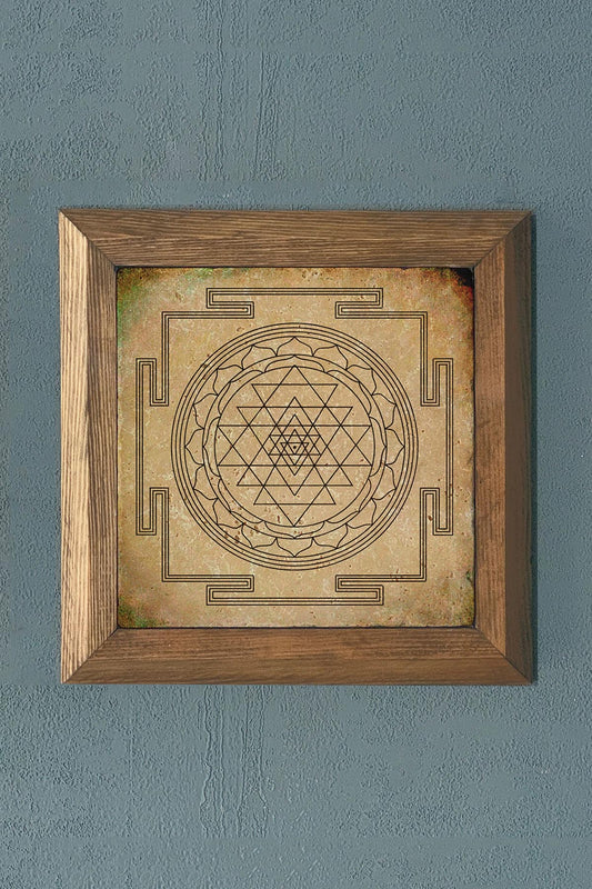 Solid Framed Stone Painting-Wall Decor- 11" x 11"