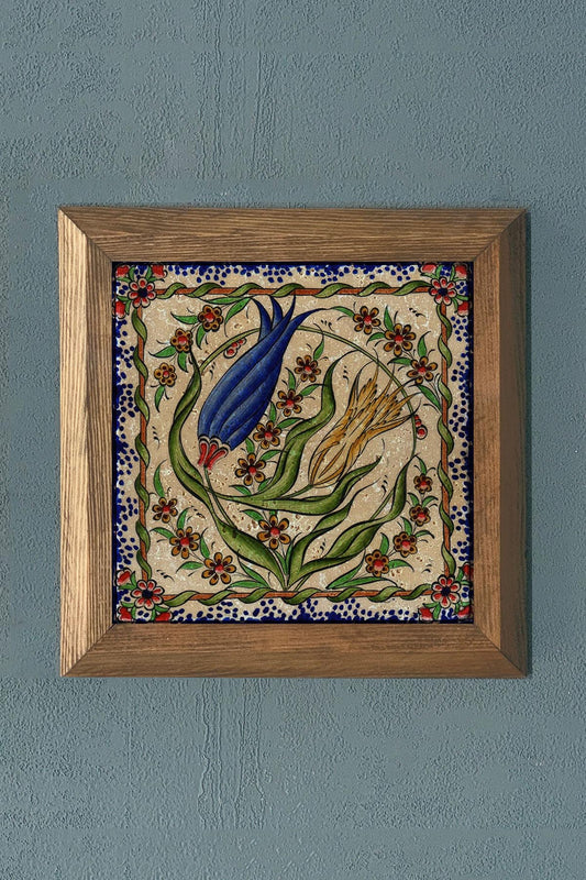 Solid Framed Stone Painting-Wall Decor- 11" x 11"