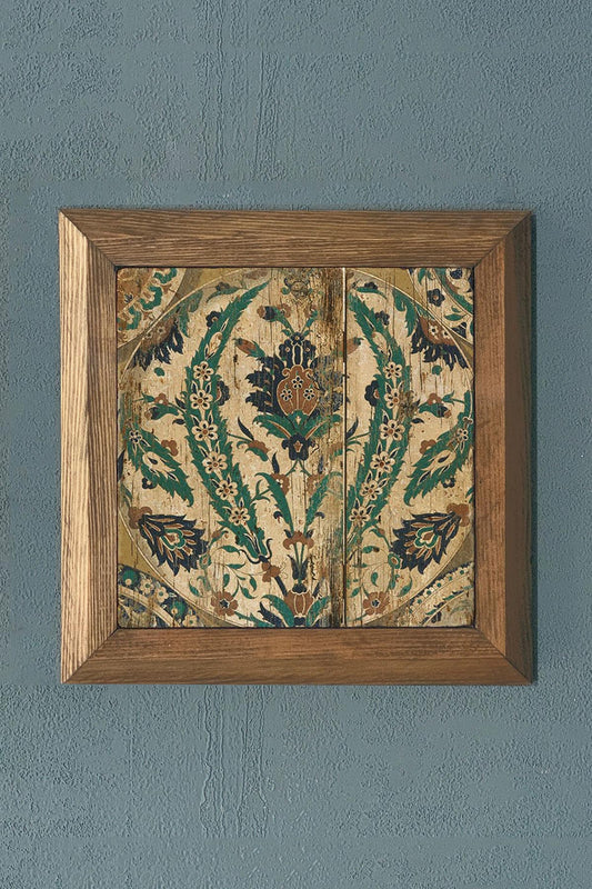 Solid Framed Stone Painting-Wall Decor- 11" x 11"