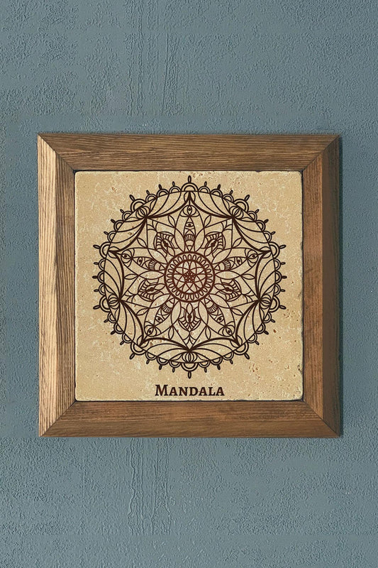 Solid Framed Stone Painting-Wall Decor- 11" x 11"