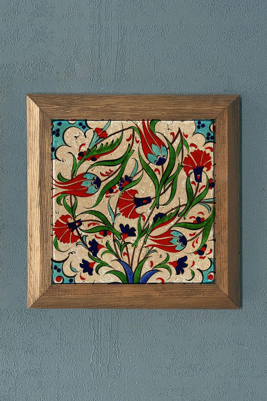 Solid Framed Stone Painting-Wall Decor- 11" x 11"