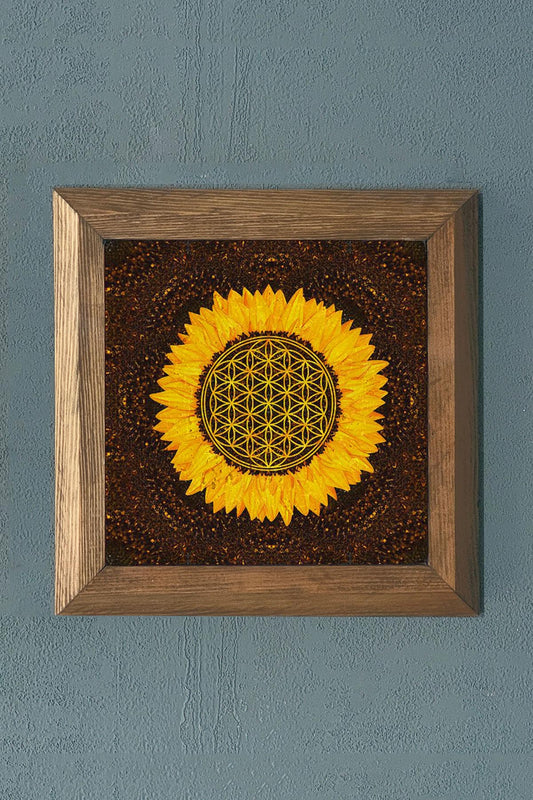 Solid Framed Stone Painting-Wall Decor- 11" x 11"