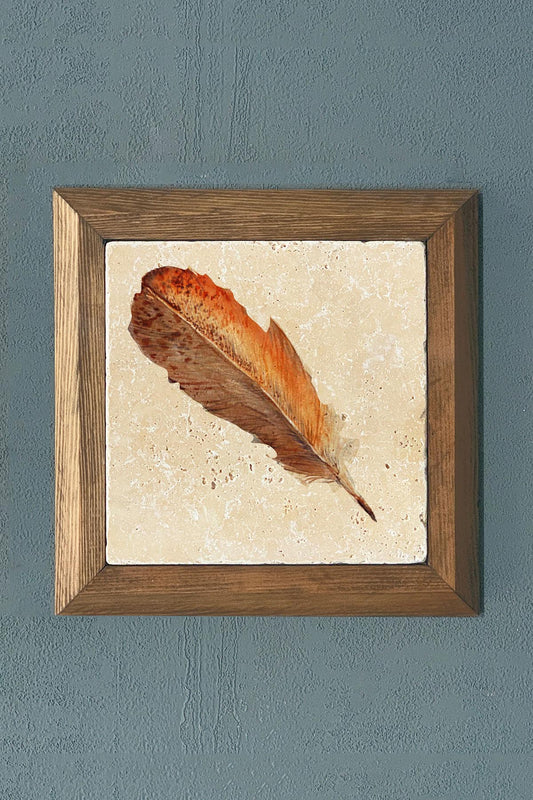 Solid Framed Stone Painting-Wall Decor- 11" x 11"